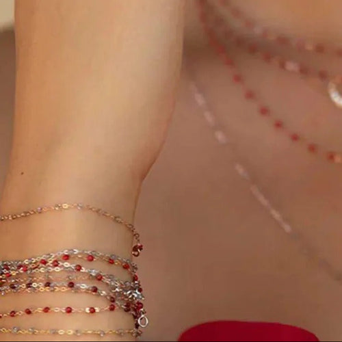 Crystal embellished delicate chain bracelet