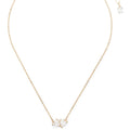 Double heart crystal pendant necklace