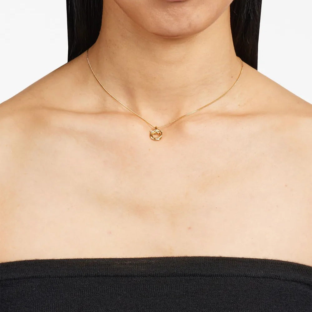 Gold interwoven knot pendant necklace