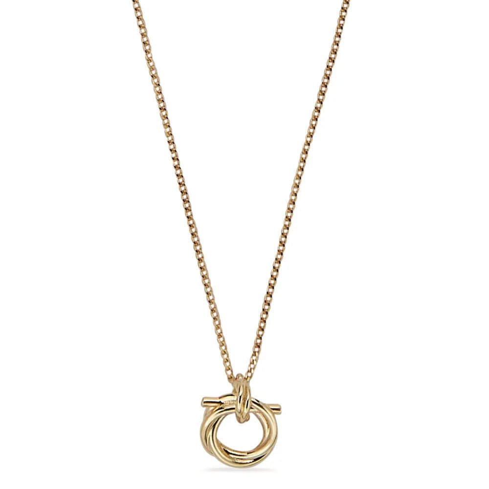 Gold interwoven knot pendant necklace