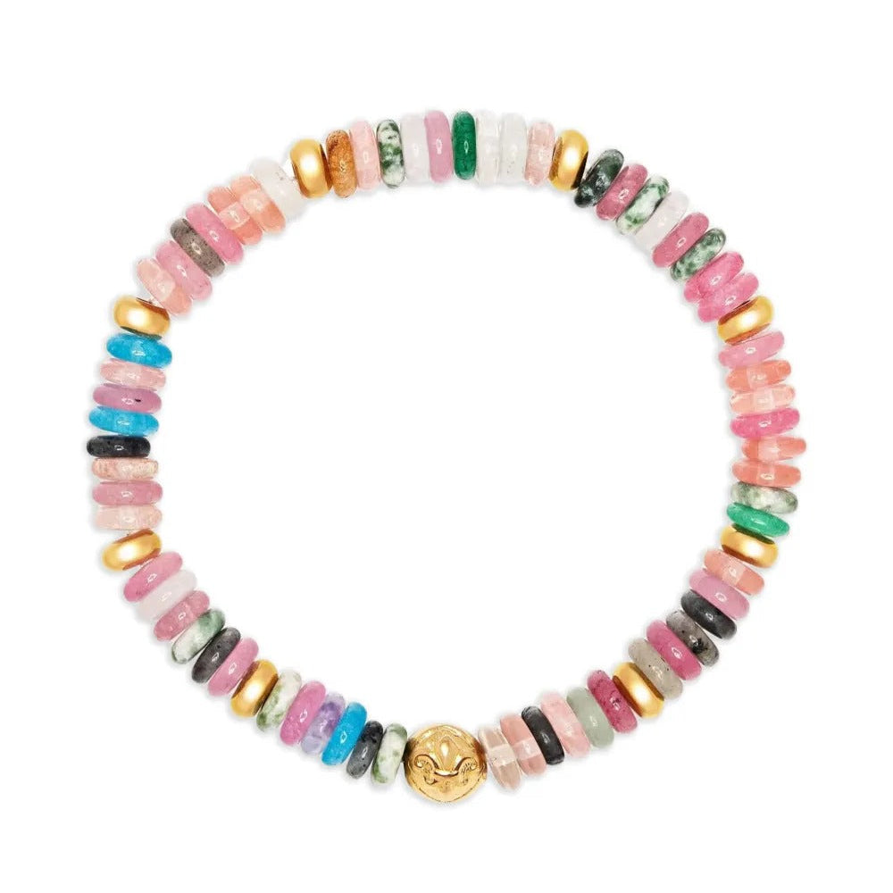 Multicolor mixed stone beaded bracelet