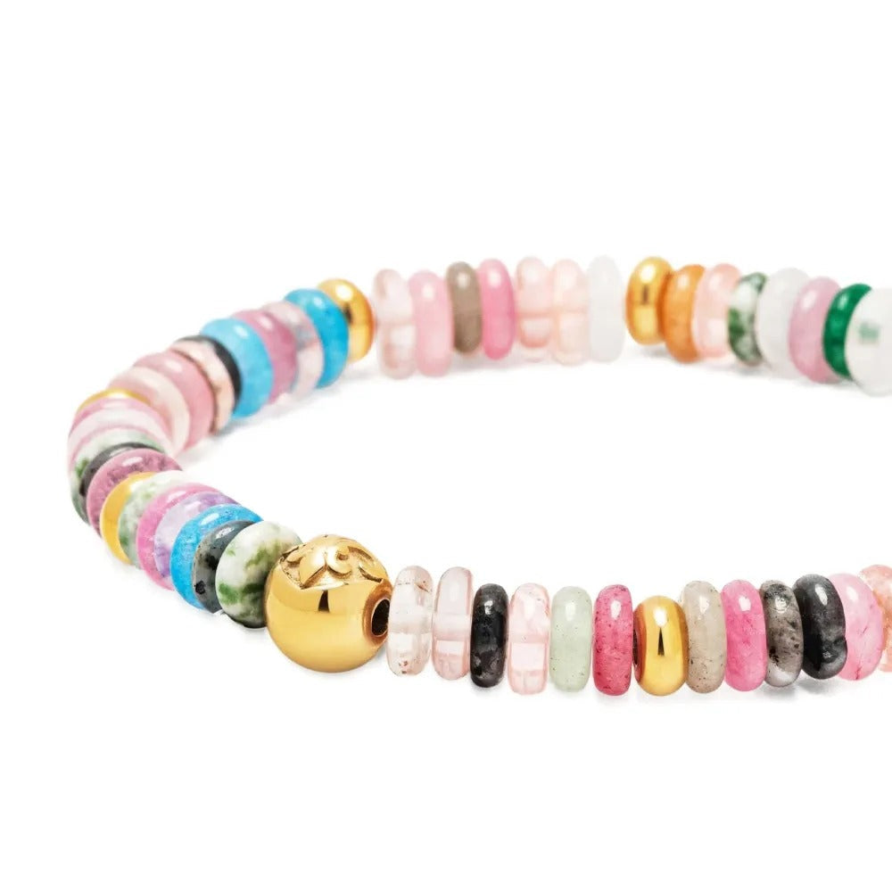 Multicolor mixed stone beaded bracelet