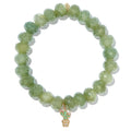 Natural green stone beaded stretch bracelet