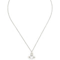 Silver heart shaped crystal orb pendant necklace
