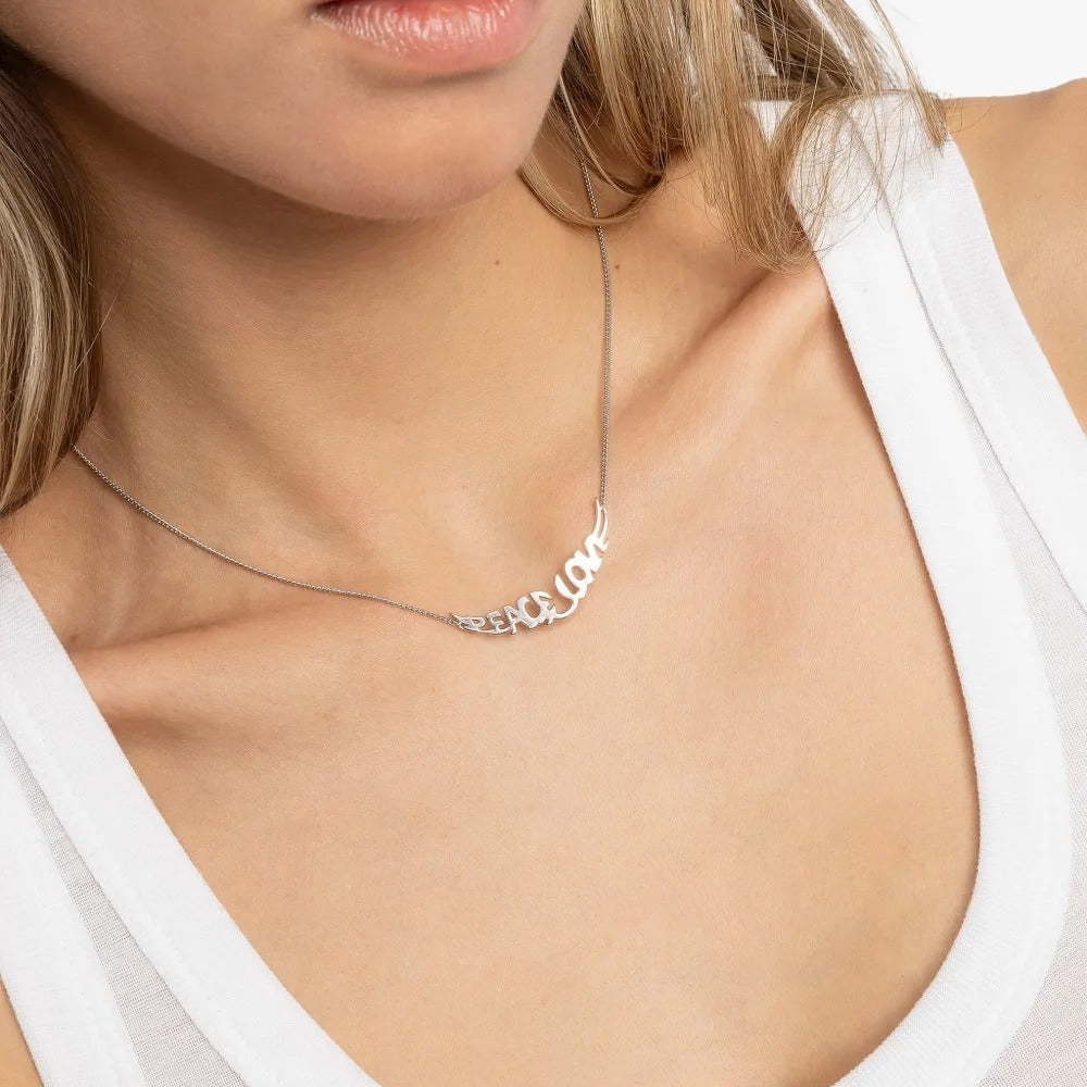 Silver letter pendant necklace
