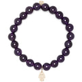 Smooth round amethyst stretch bracelet