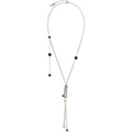 Two tone Y shaped tassel necklace
