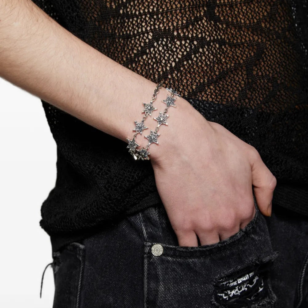 Vintage style star link bracelet